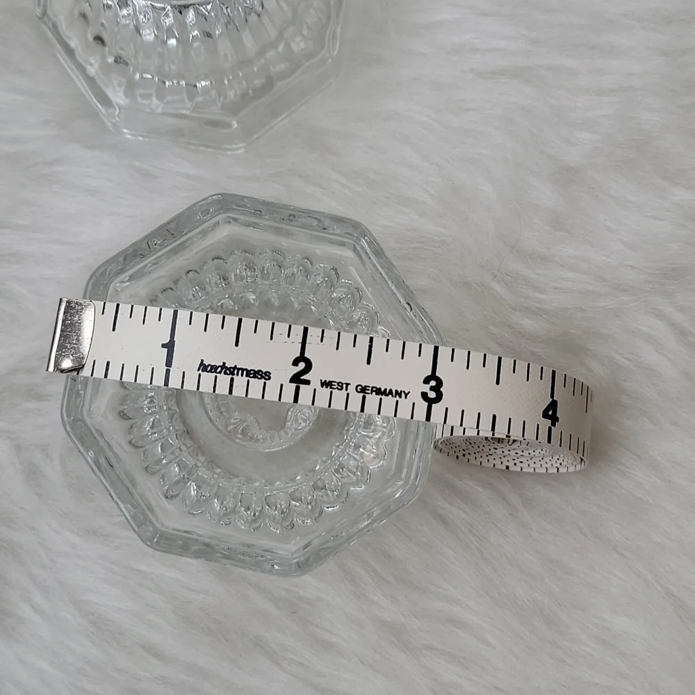 SET‎ OF TWO Clear Crystal Like Glass Dinner Romantic Taper Candlestick Holders
